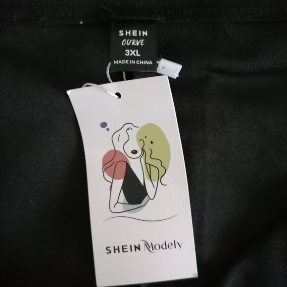 Shein Womens Black Side Slit Zipper Straight Pencil Skirt Plus Size 3XL - Picture 5 of 7